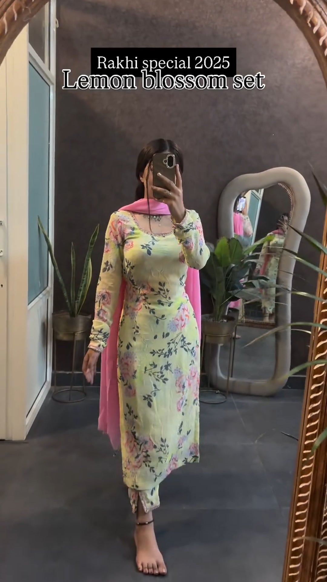 Lemon Blossom Floral Kurta Set