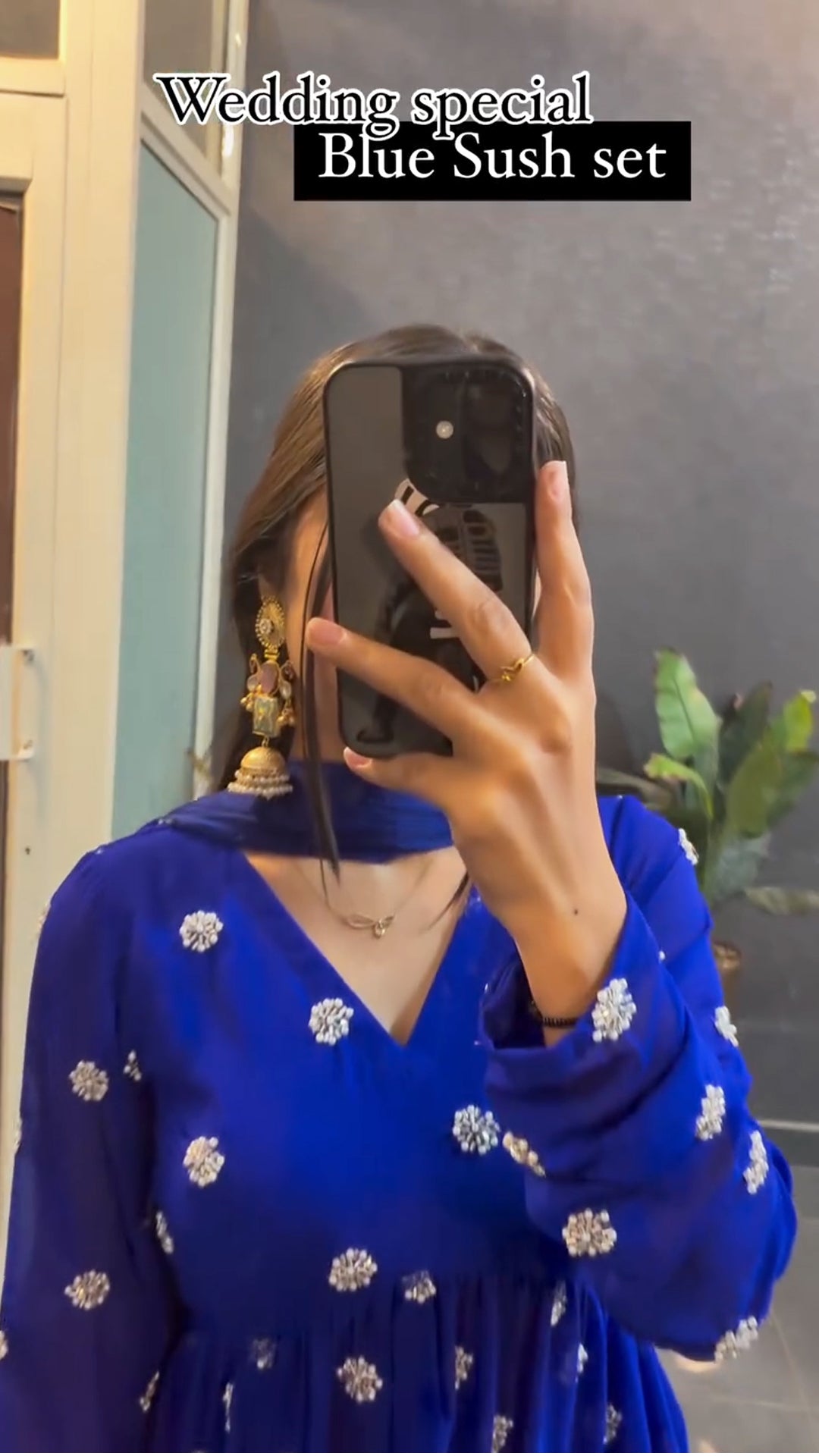 Blue wedding special Embroidery Work Nyra Kurta Set