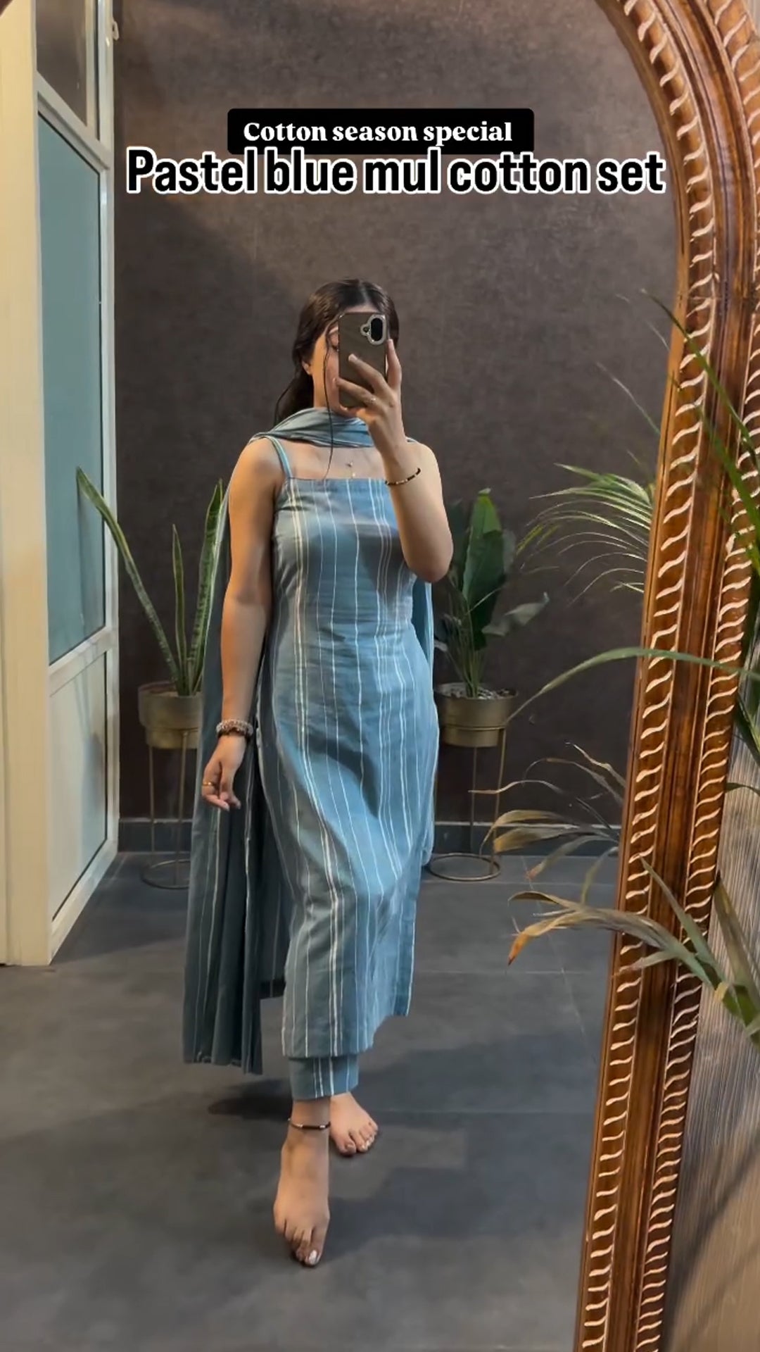 Everyday Comfort Pastel Blue Mul Cotton Set