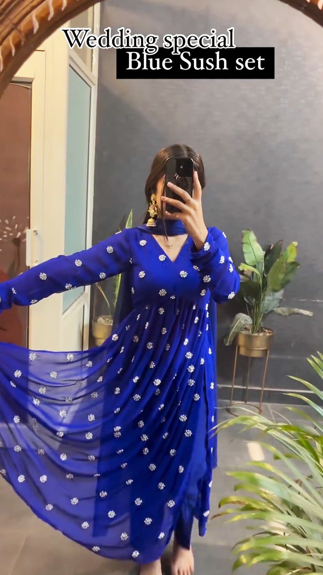 Blue wedding special Embroidery Work Nyra Kurta Set