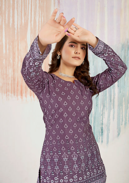 New Long Slevees in Short Printed Cotton Kurtis