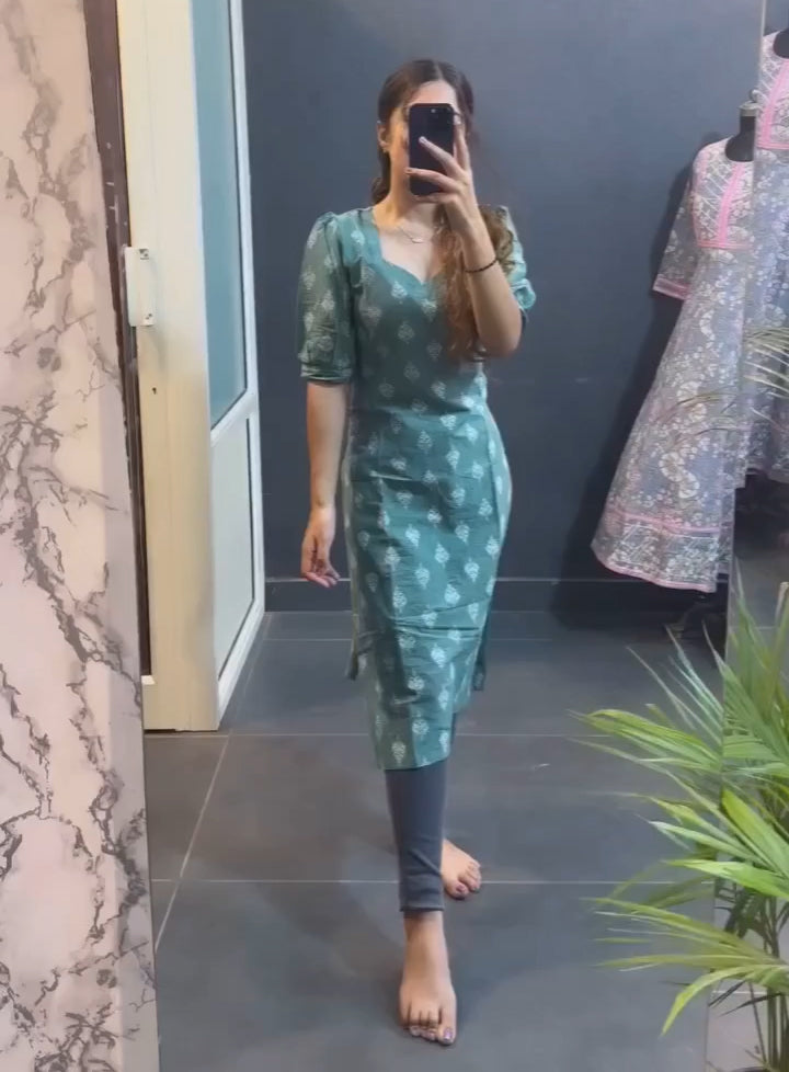 Multi-Color Cotton Printed Kurti For Women