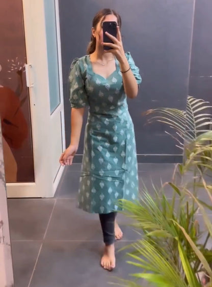 Multi-Color Cotton Printed Kurti For Women