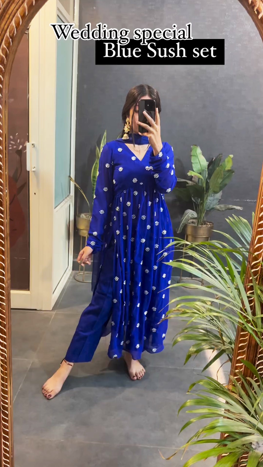 Blue wedding special Embroidery Work Nyra Kurta Set
