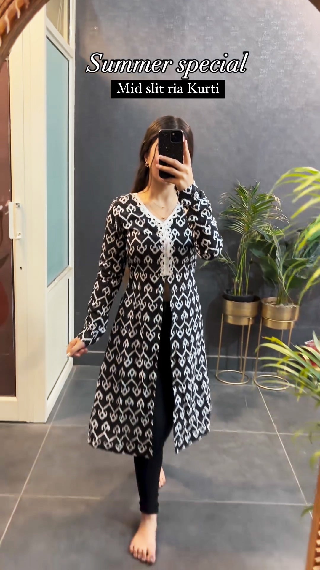 Presented Summer Special Mid Slit Ria Cotton Kurtis