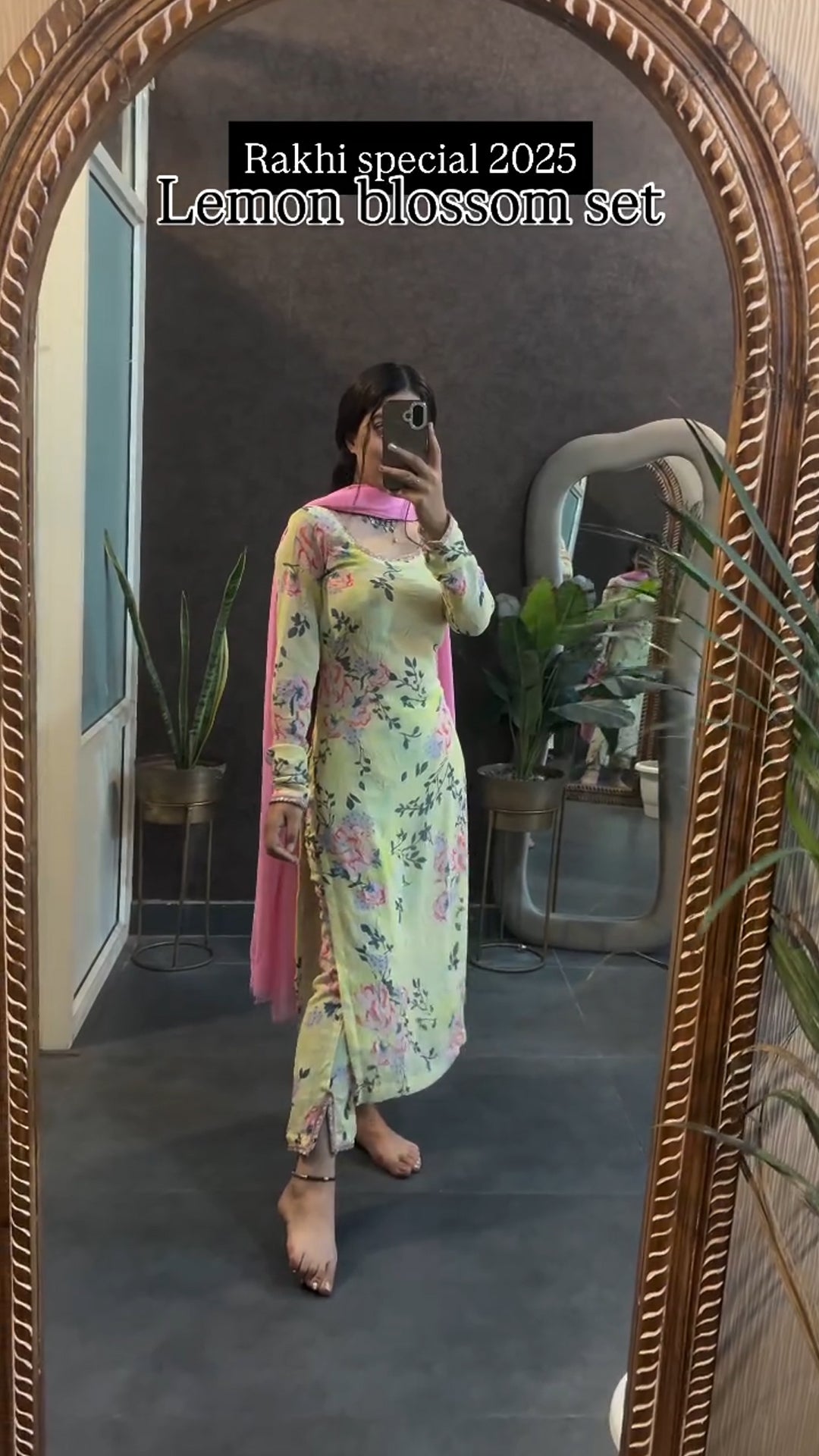 Lemon Blossom Floral Kurta Set