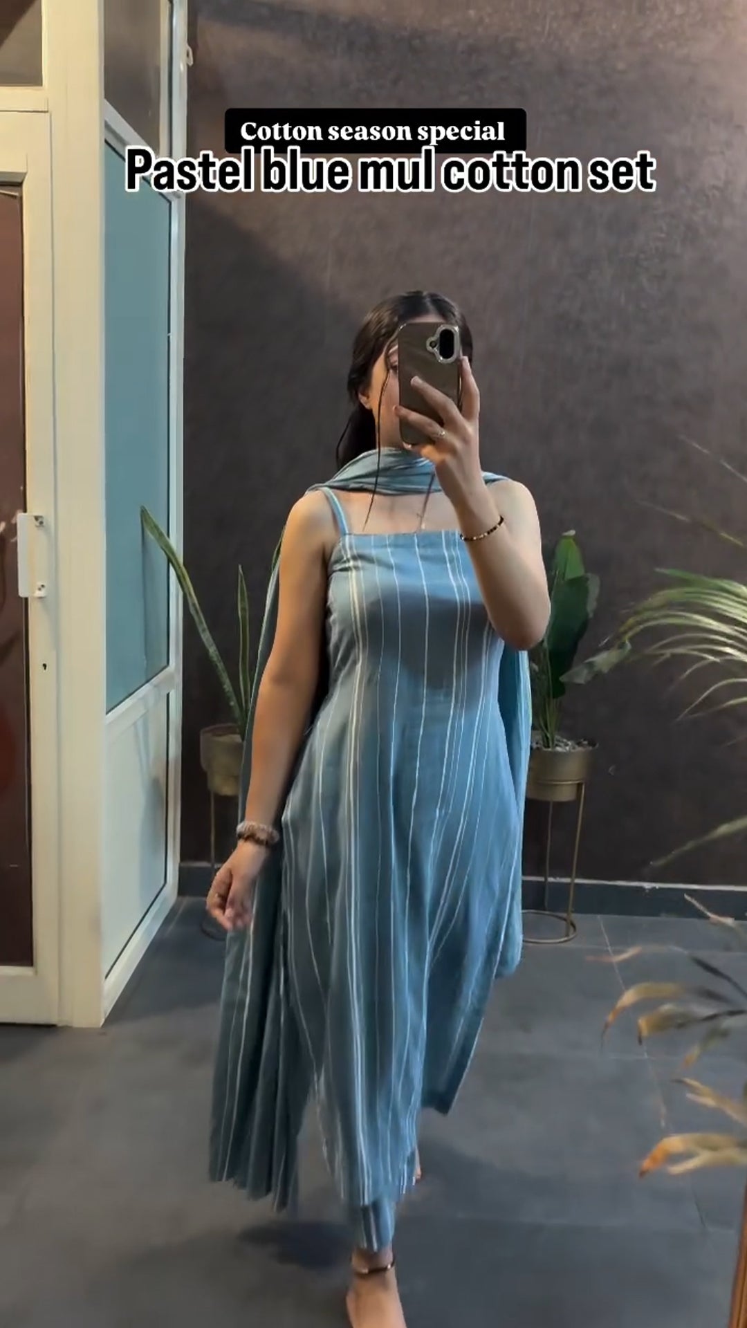 Everyday Comfort Pastel Blue Mul Cotton Set