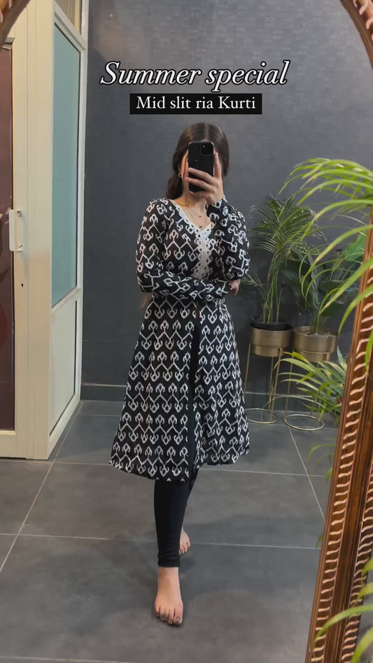 Presented Summer Special Mid Slit Ria Cotton Kurtis