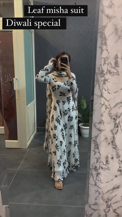 presented New Leaf Misha Suit Gown with Duppta