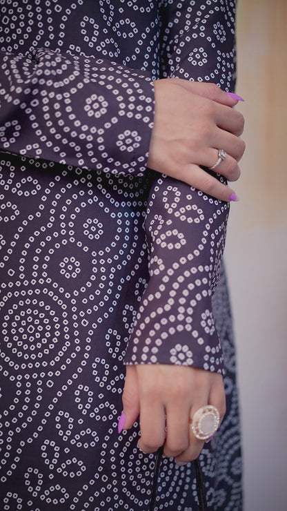 New Full Black Bandhani Kurti For Women