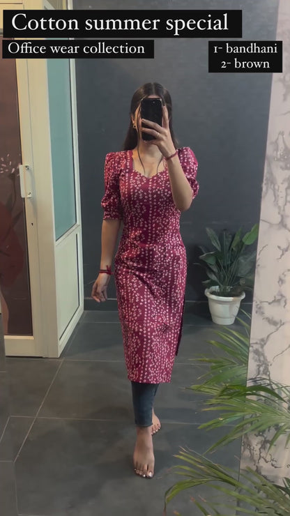 presented Cotton Summer Special Office Wear Kurtis